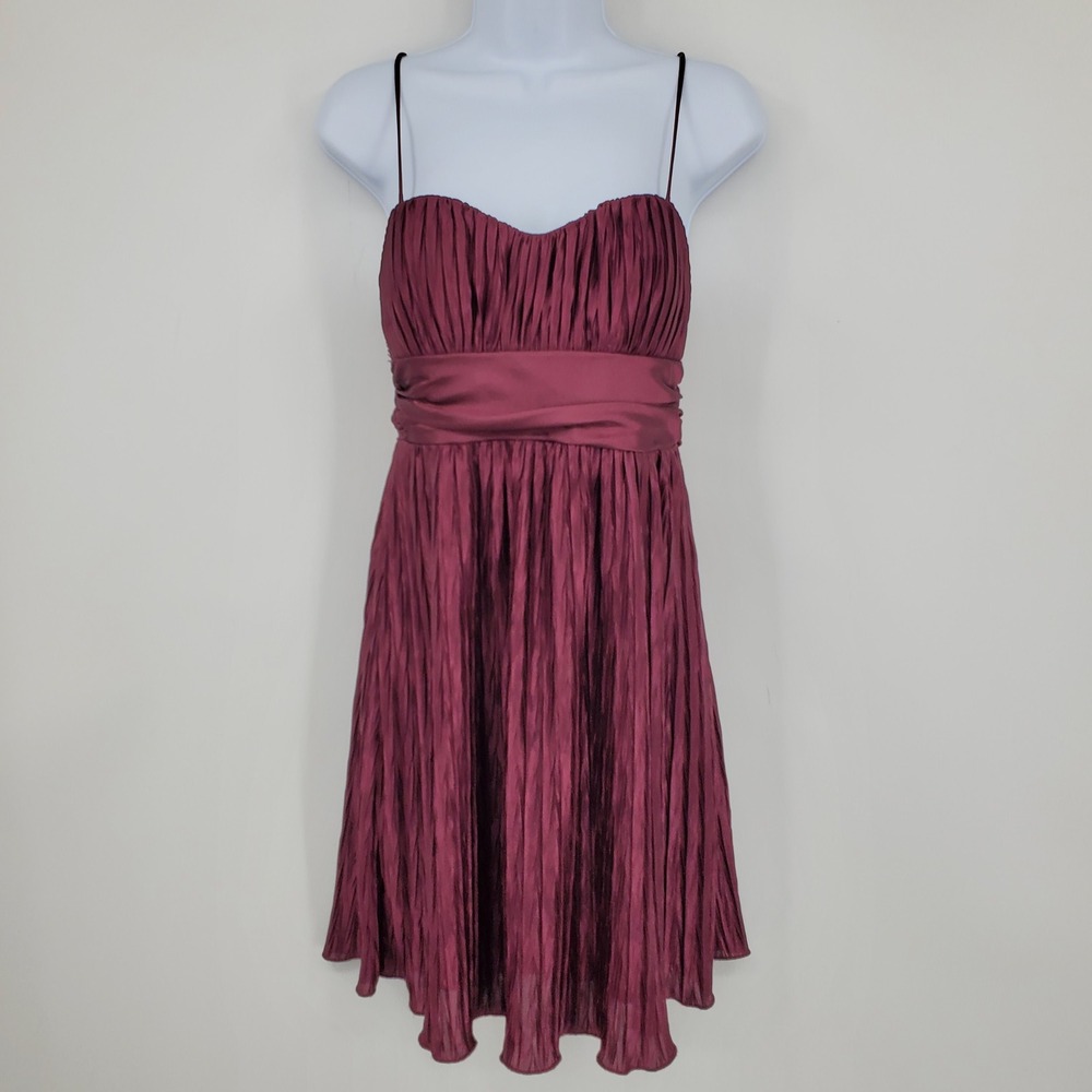 Vintage Speechless Burgundy Babydoll Y2K Romantic Holiday Glam Hoco Formal Dress